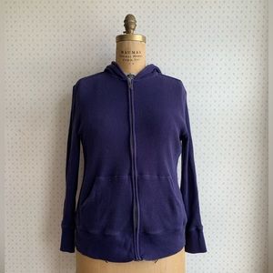 Eddie Bauer Thermal Zip Up Hoodie Navy Blue sz Extra Large TP1